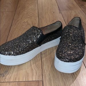 Cute Platform glitter slip on shoes - size 9